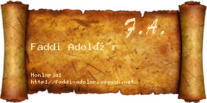 Faddi Adolár névjegykártya